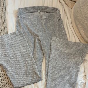 Gray Ribbed Lounge Pants
